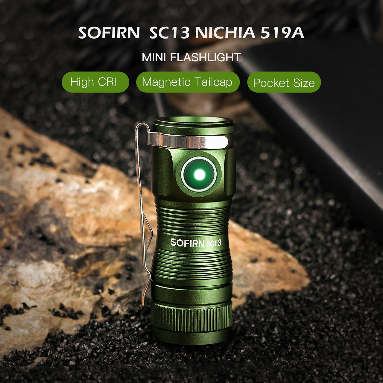 Sofirn Mini Tactical Flashlight Rechargeable LED Keychain Light with Magnetic Base