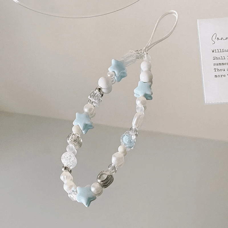 Korean Star Pearl Phone Charm Strap Beaded Phone Lanyard