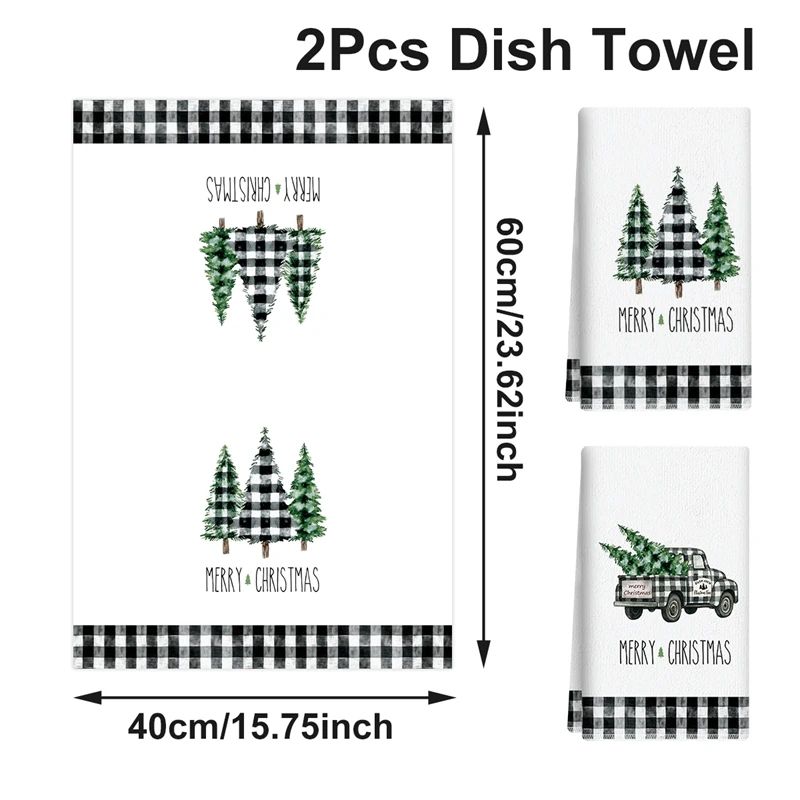 Merry Christmas Santa Kitchen Towels Set of 2