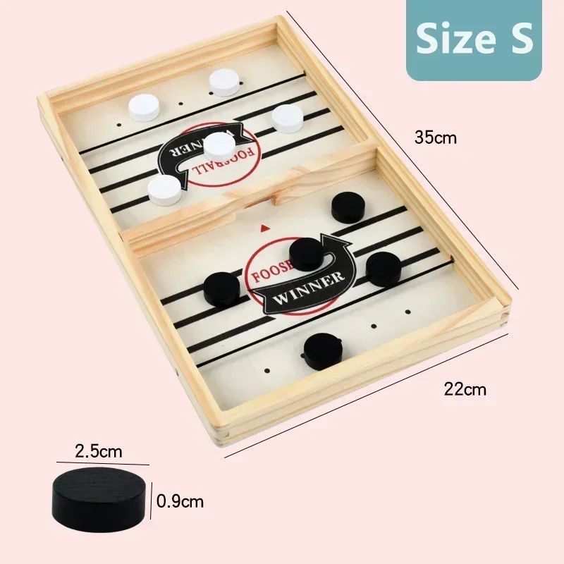4-in-1 Fast Sling Puck Board Game – Parent-Child Interactive Foosball, Catapult Chess & Table Hockey Toy for Kids