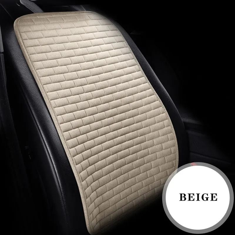 Breathable Flax Car Seat Cushion Front and Rear Auto Seat Protectors with Non-Slip Backing