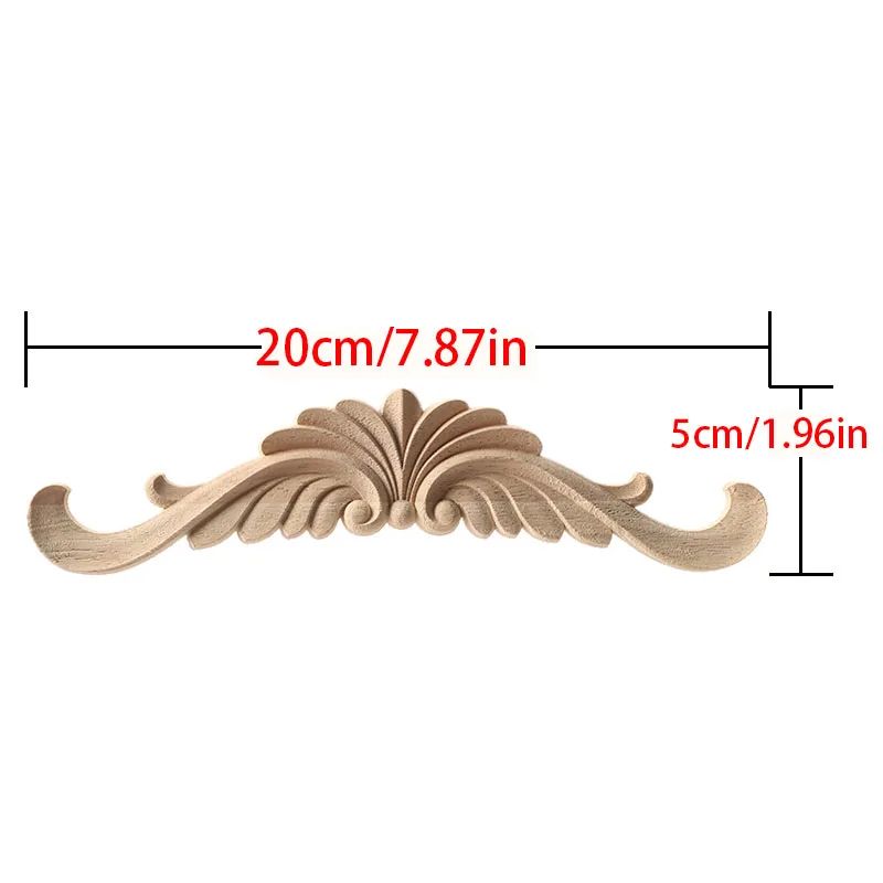 Vintage wood applique trim for furniture and cabinets – unpainted carved wood onlay