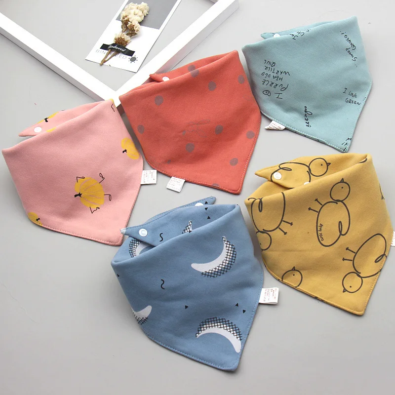 Waterproof Pure Cotton Bibs, Saliva Scarf Towel, Triangle Absorbent Cloth Bib for Newborn Babies Boys & Girls
