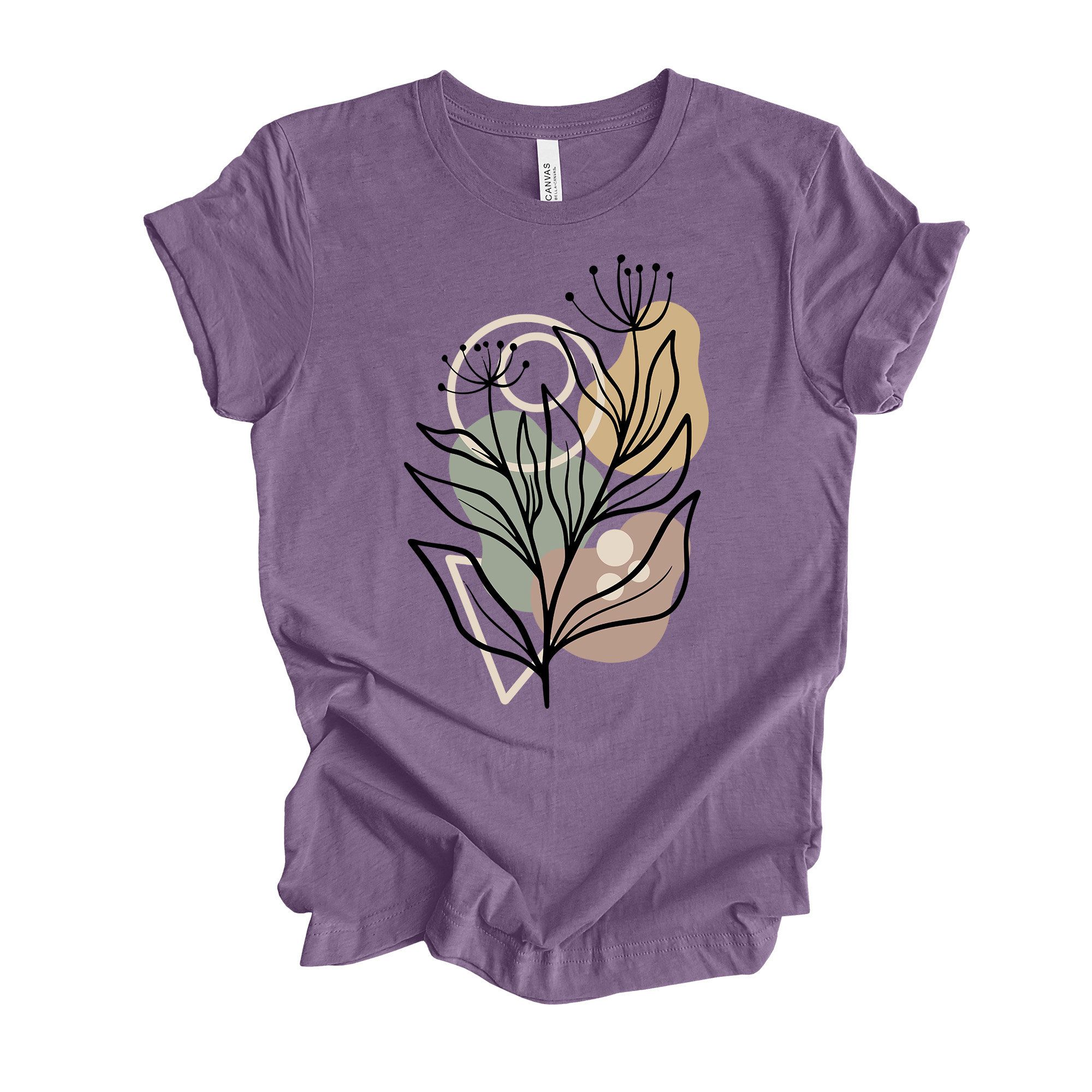 Abstract Floral Tee Modern Botanical Bella Canvas Shirt