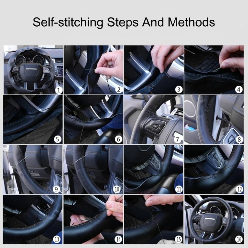 Genuine Leather DIY Car Steering Wheel Cover – Anti-slip