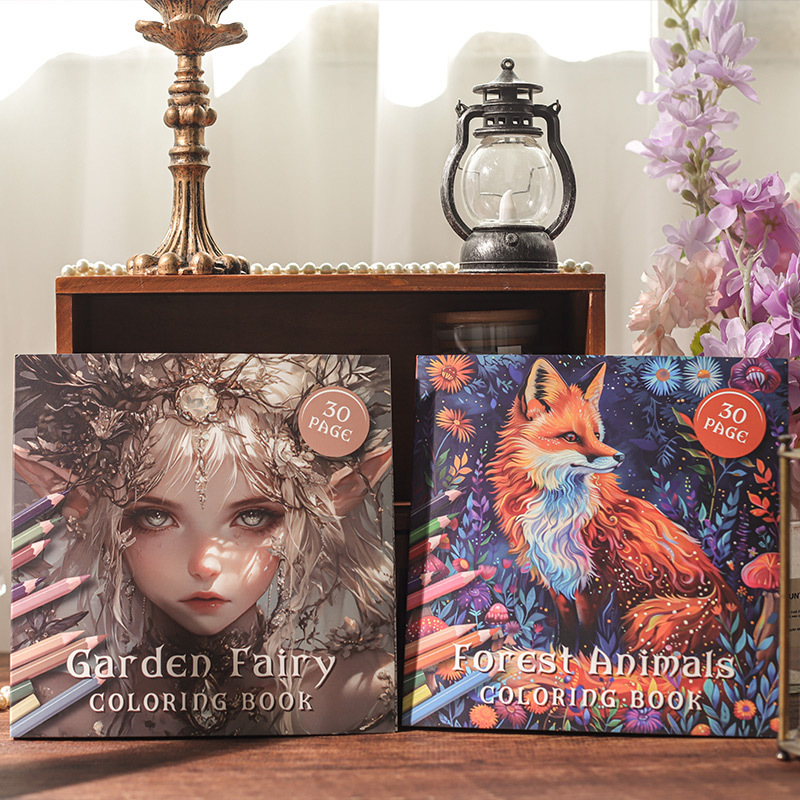 Garden Fairy and Forest Animals Coloring Book, Relieve Stress with Art Therapy, Graffiti Drawing Book for Adults