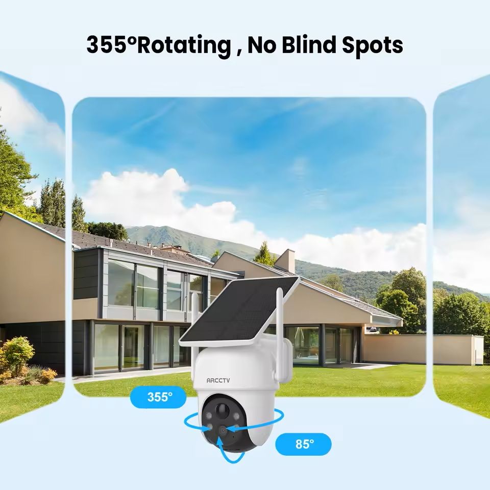 4MP Wifi Solar Security Camera Kit with Siren and Two Way Audio