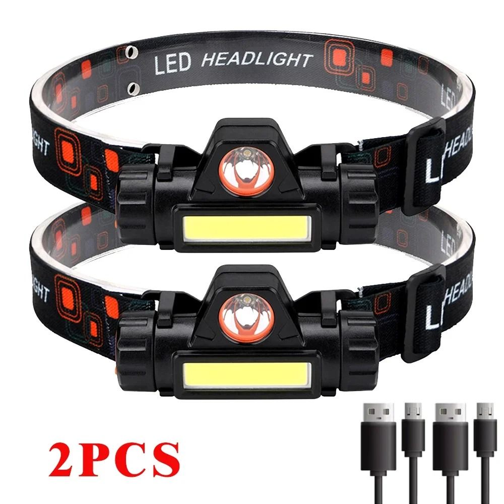 Rechargeable LED Headlamp with Dual Light Sources and Magnetic Base