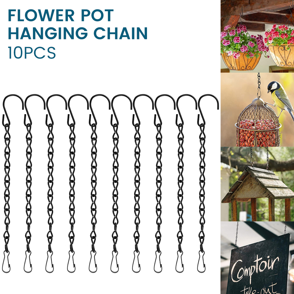 Garden Hanging Chains Basket Flowerpot Decor, Planting with Hook Clip, Extension Sprocket Lanterns Planters Replacement