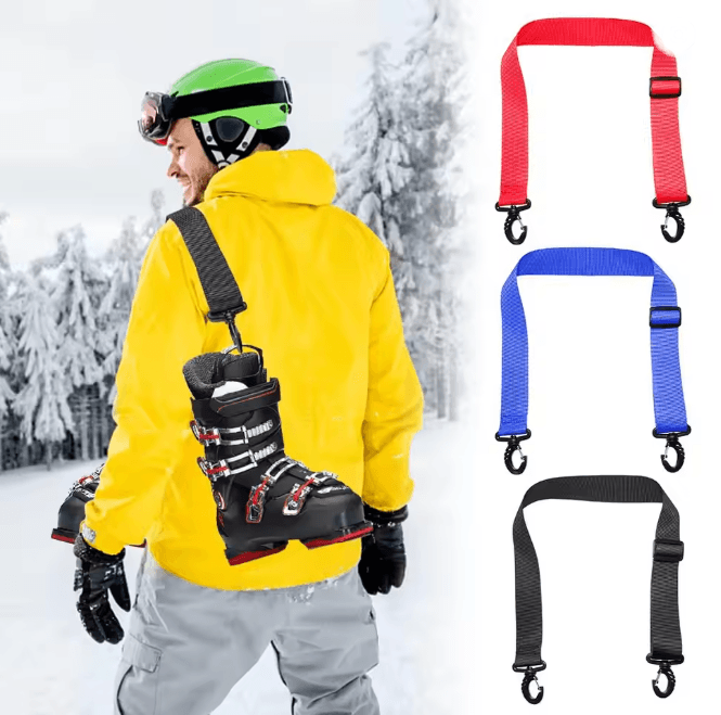 Portable Ski and Boot Carrier Straps Anti Skid Adjustable Ski Carry System
