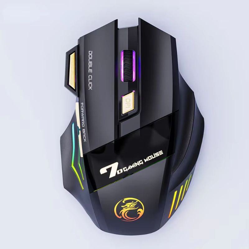 GW-X7 Dual Mode wireless gaming mouse Rechargeable Silent Bluetooth mouse with RGB Breathing Light