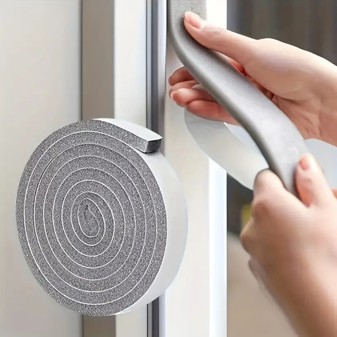 Sponge Foam Seal Strip Tape Adhesive, Weather Stripping for Doors Windows Furniture Protection