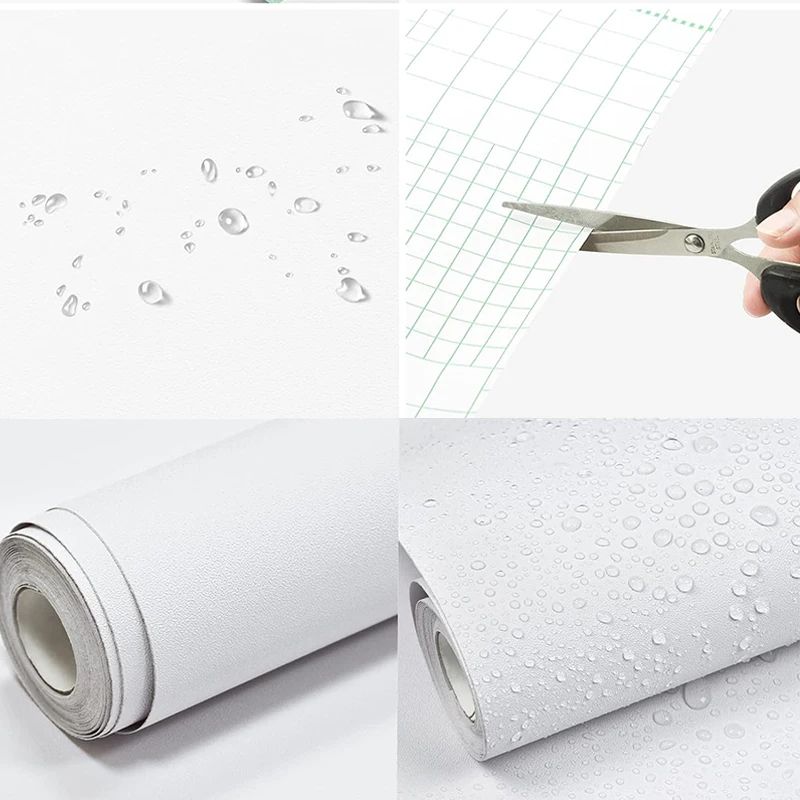 Matte White Self Adhesive Wallpaper Waterproof Vinyl Contact Paper for Walls and Furniture