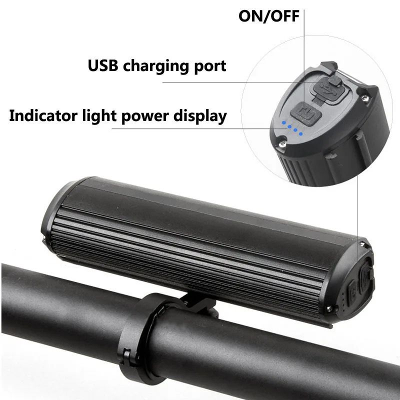 5200LM Rechargeable Bike Light 8000mAh Power Bank Headlight