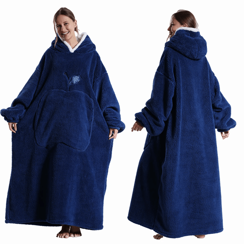 CozyWrap Extra Long Hooded Blanket with Sleeves – Ultra-Soft Winter Wearable Throw
