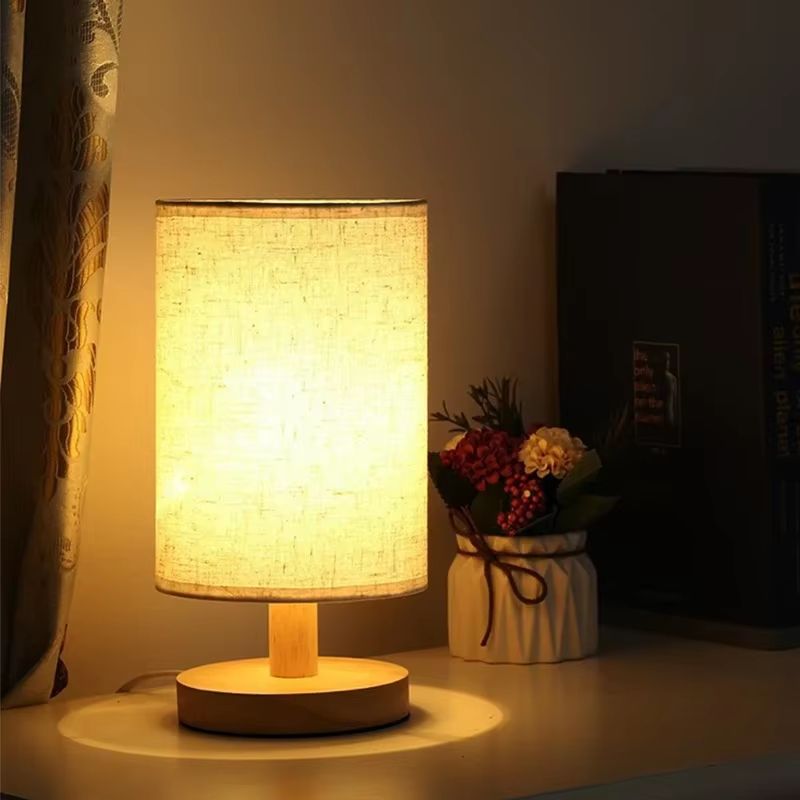Chinese Style Dimmable LED Table Lamp USB Fabric Shade Bedside Mood Light
