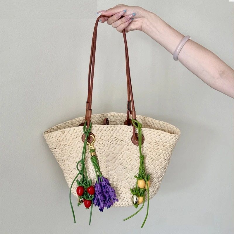 Leather Flower Bag Charm