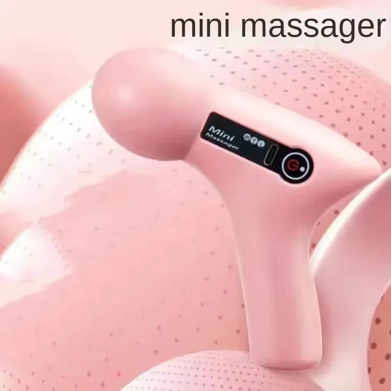 Mini LCD Muscle Massager Gun - Portable 6 Head Deep Tissue Fascia Gun for Neck, Back, and Body