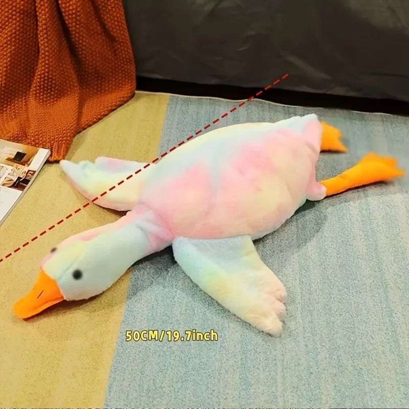 Soft Colorful Duck Plush Toy Pet Companion Anxiety Relief Buddy