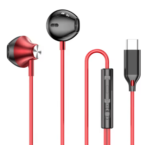 USB C Wired In Ear Headphones with HiFi Sound and Inline Control