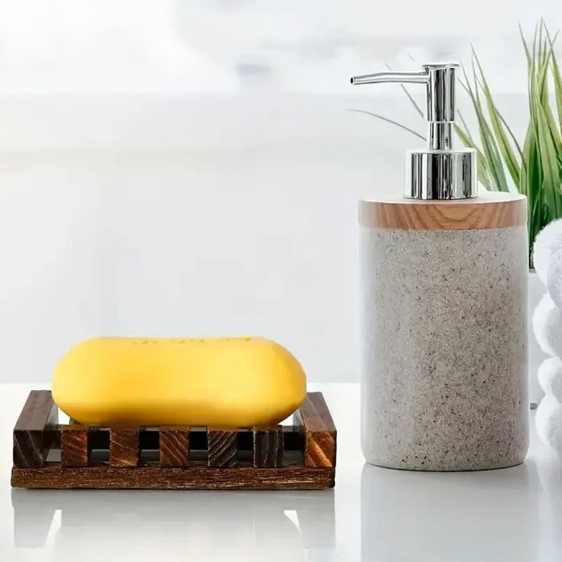 Natural Bamboo Soap Dish with Drainage - Self Draining Soap Tray Wooden Holder