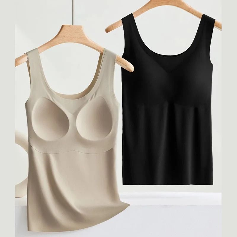 Women Seamless Ice Silk Tank Top with Chest Pads