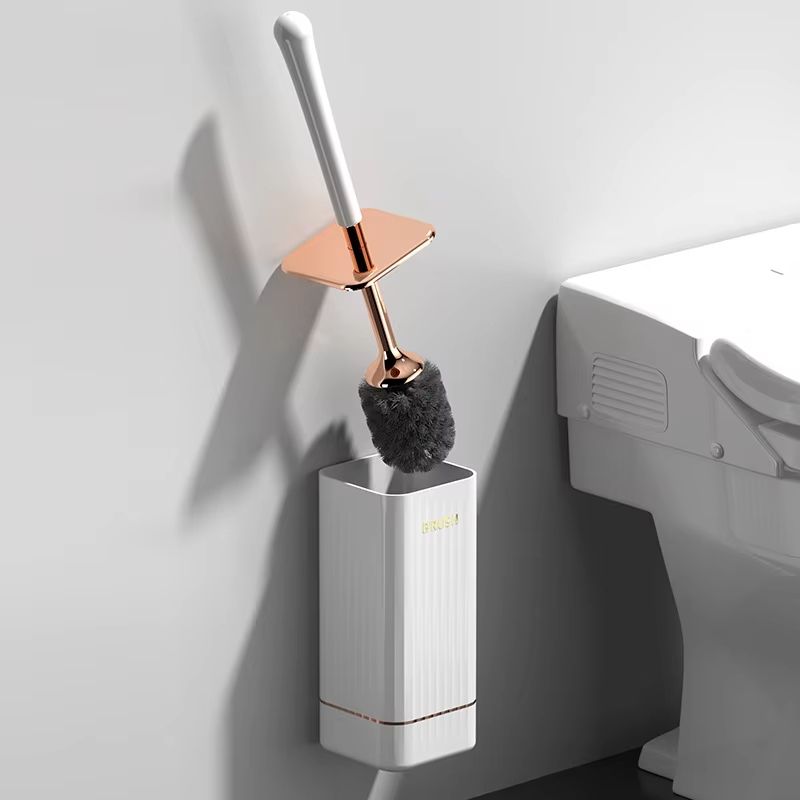 Silicone Golf Long-Handle Toilet Brush with Wall-Mounted Holder – 360° Flexible Head Bathroom Cleaner Set