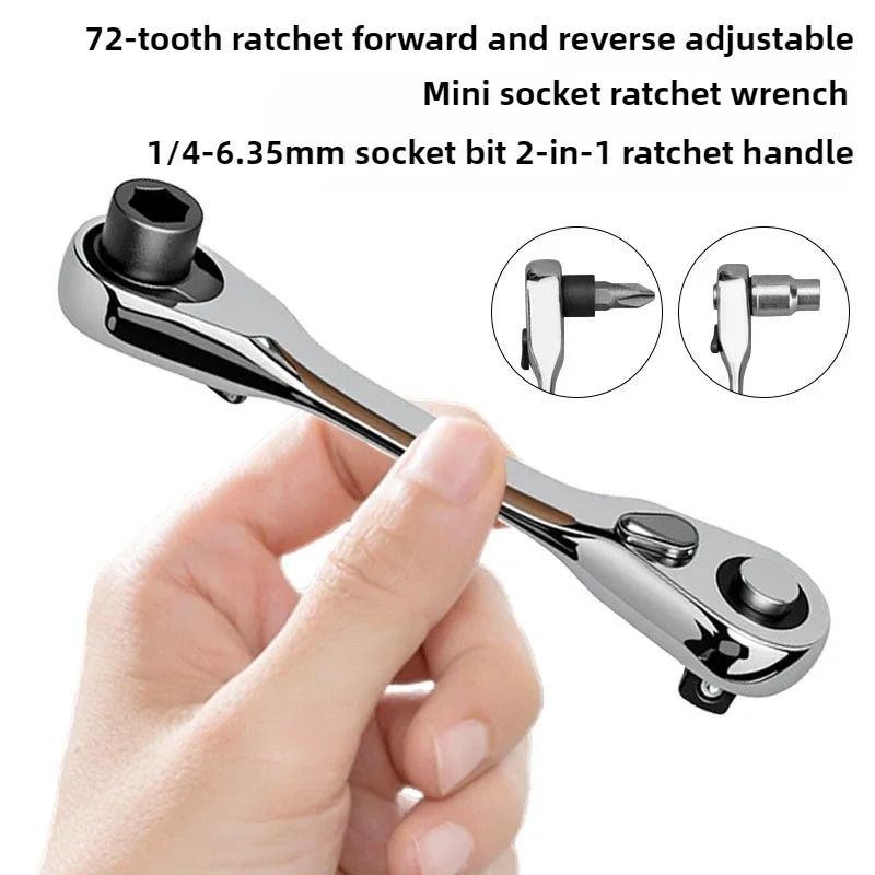 High Quality Double-Ended Mini Ratchet Wrench Bit Handle Small Fly Socket Screwdriver Repair Tool Metric System