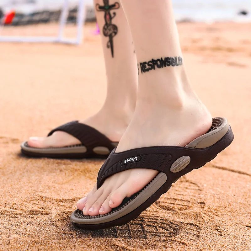 AirFlex Men's Massage EVA Beach Flip Flops Breathable Summer Sandals