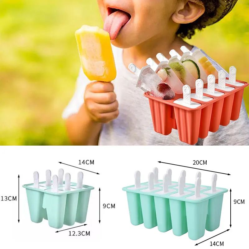Reusable Silicone Popsicle Molds – BPA-Free Ice Pop Maker with Funnel (6 or 10 Cavities)