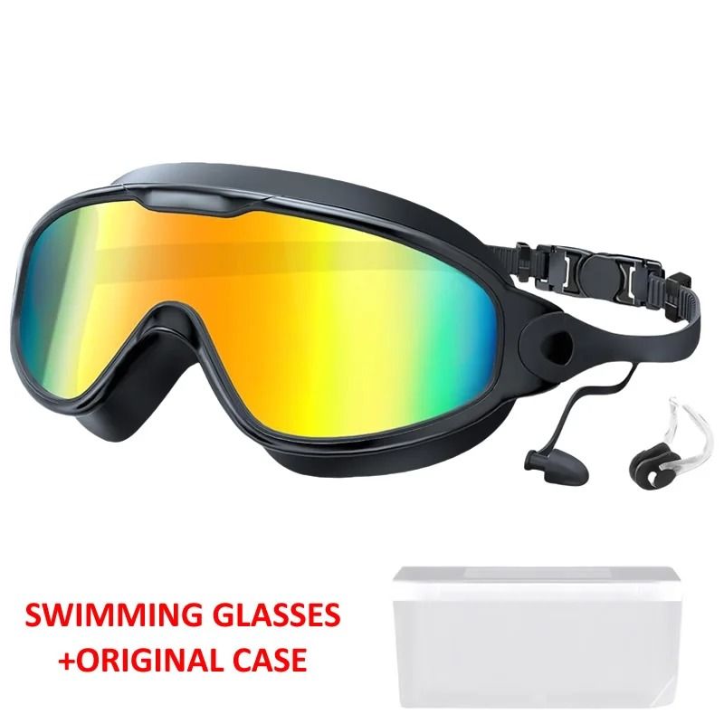Large Frame Adult Swim Goggles with Anti-Fog Coated Lens and UV Protection
