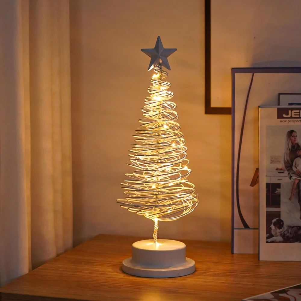 Spiral-Glow Metal Fairy Tree Lamp