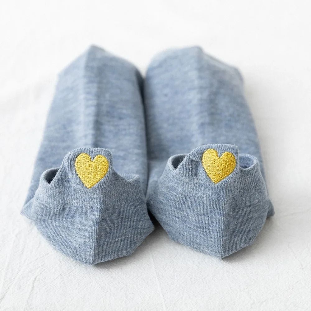 Sweet Heart Embroidered Low-Cut Boat Socks and Active Compression Anklets