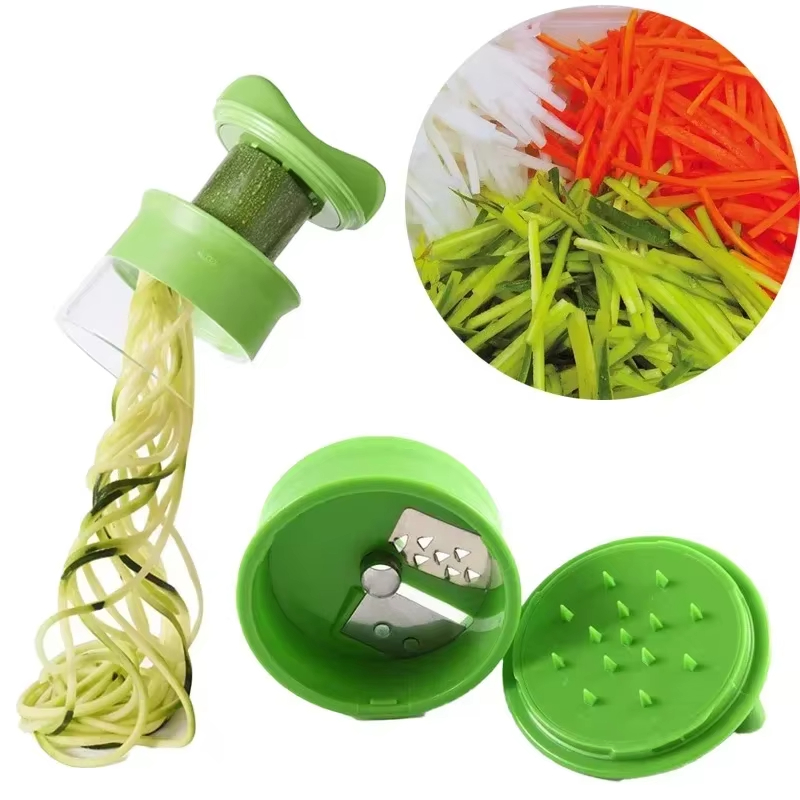 Handheld Spiral Vegetable and Fruit Shredder Tool Multifunction Manual Grater for Radish, Cucumber, and More