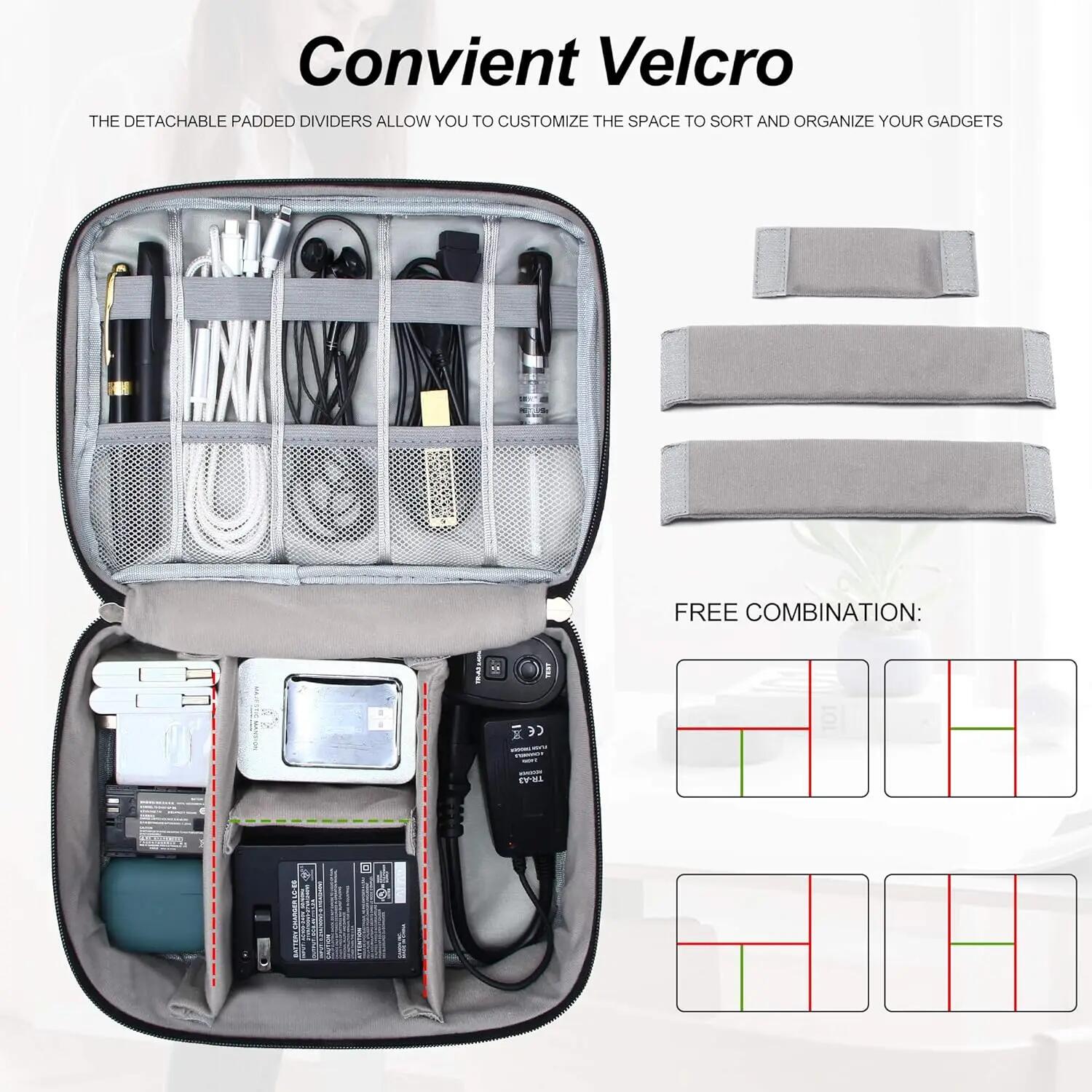 Waterproof Cable Storage Bag Digital Electronic Organizer USB Charger Plug Storage Portable Travel Cable Organizer