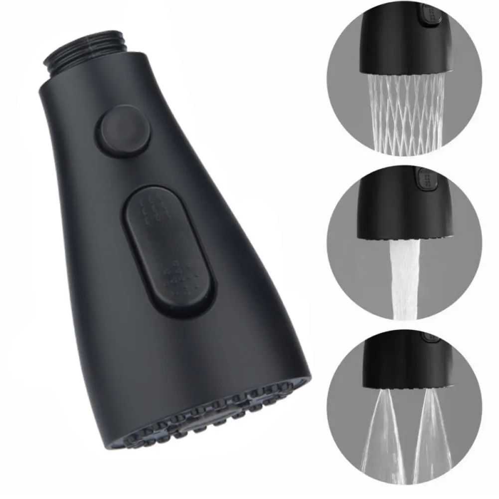 3-Mode Kitchen Faucet Sprayer Head Replacement – Pull-Out Tap Nozzle with 1/2in Connection & Water Saving Design