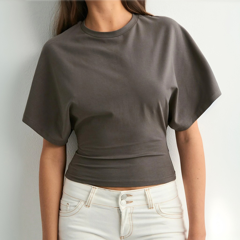 Tops Waist Slimming Sweet Hottie Design Positive Shoulder Top