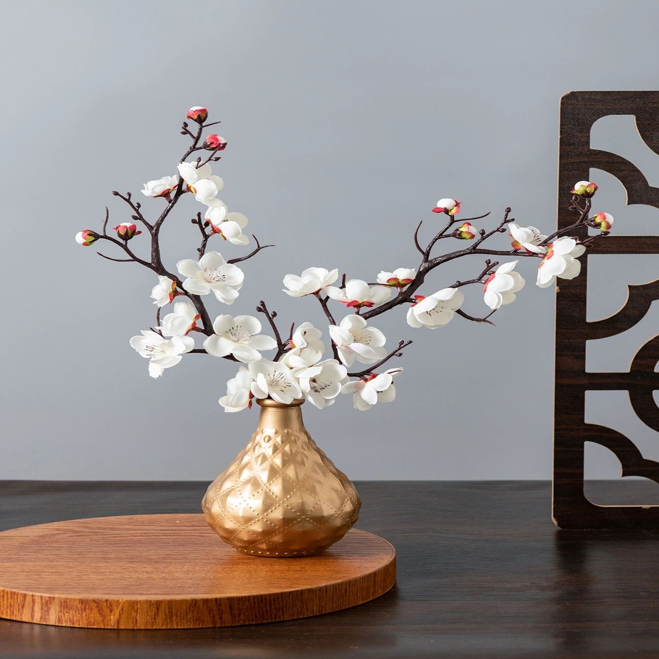 Artificial Plum Blossom Branch Silk Flowers for Home and Wedding Decor