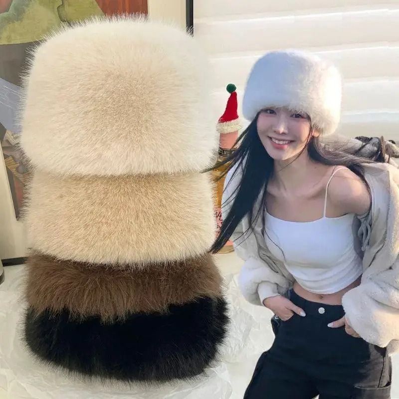 Luxury Faux Mink Thermal Fishermans Hat