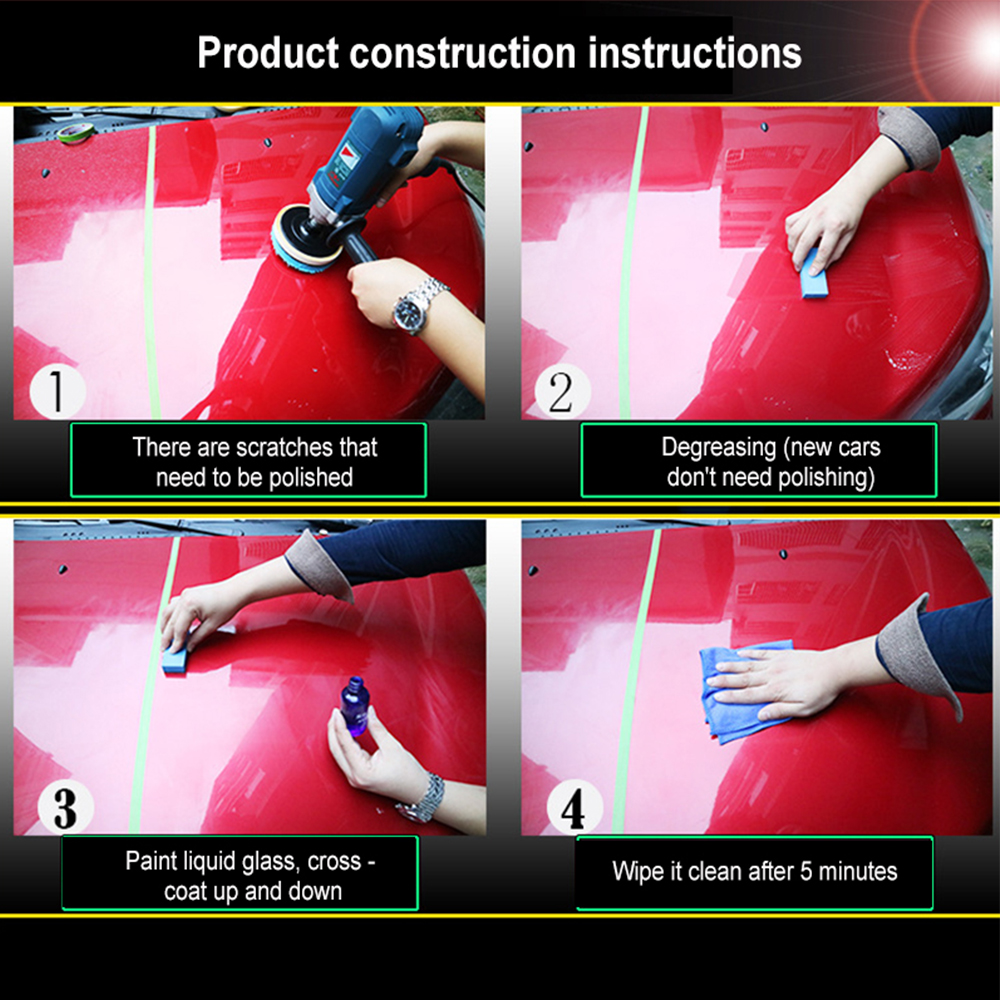 Premium Anti-Scratch Ceramic Glass Coat Hydrophobic Car Paint Polish Super Detailing