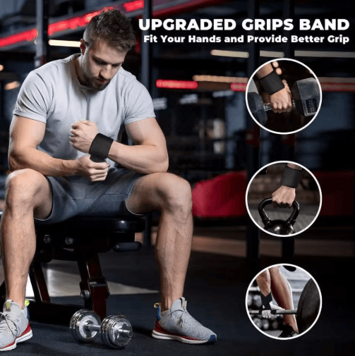 2PCS Weightlifting Wrist Straps – Adjustable Non Slip Gym Wrist Support for Strength Training