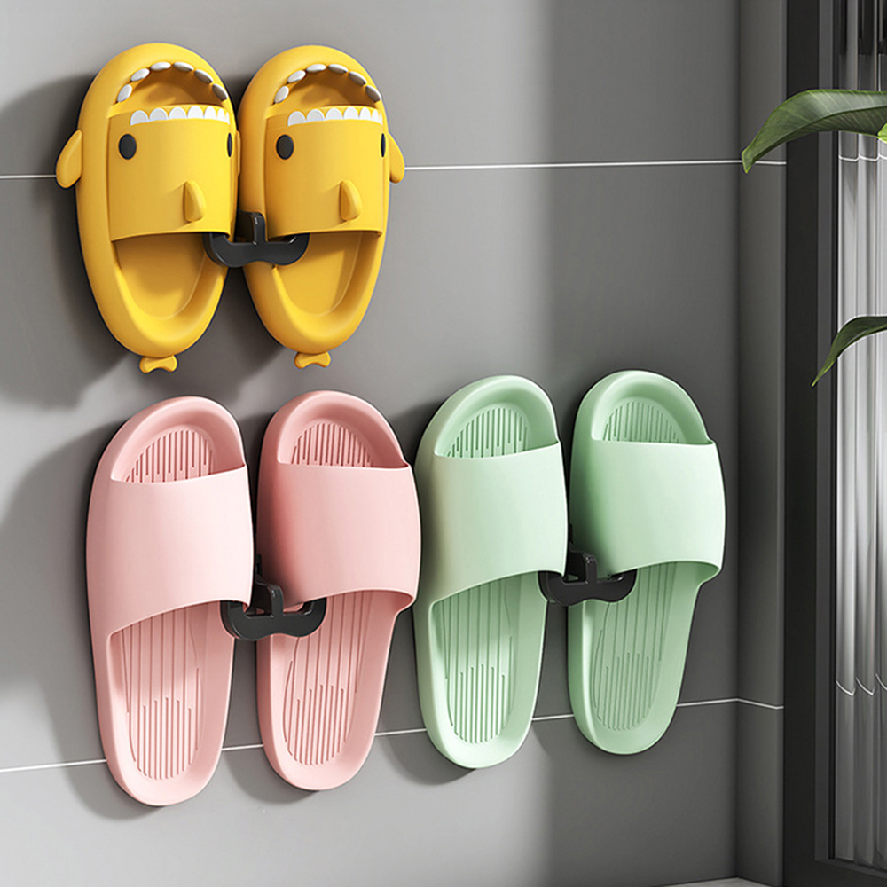 Wall Mounted U-shaped Slipper Rack, Bathroom Storage Sandal Holder for Toilet Drainage