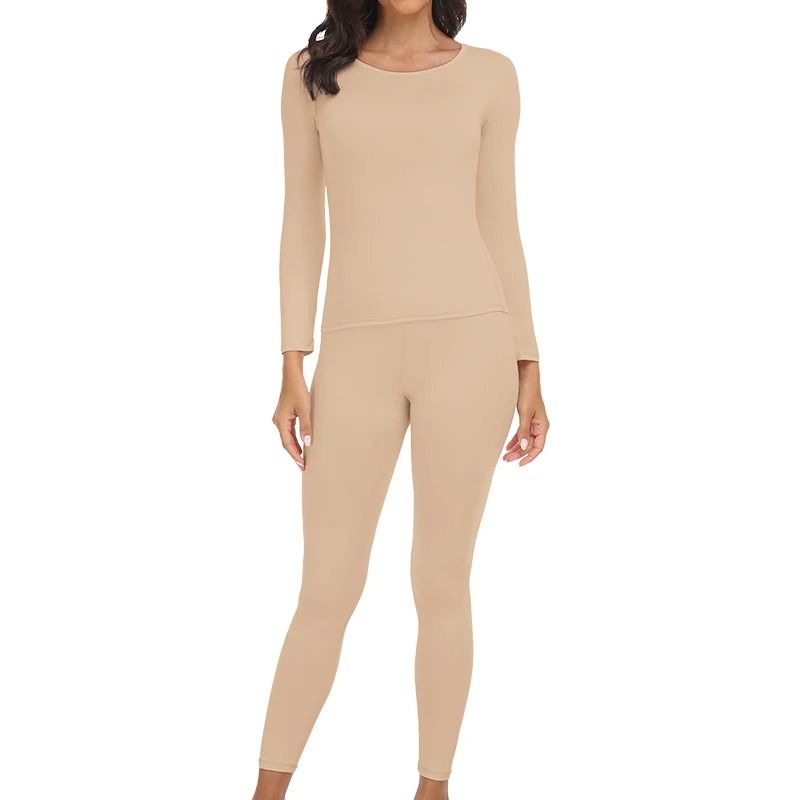 Womens Thermal Underwear Set Long Johns with Polyester Lining