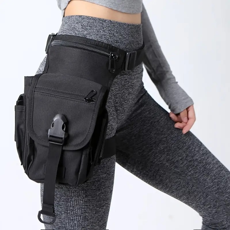Oxford Fabric Multifunctional Outdoor Cycling Fishing Leg Pack, Water-resistant Sports Waist Bag for Hiking, Camping