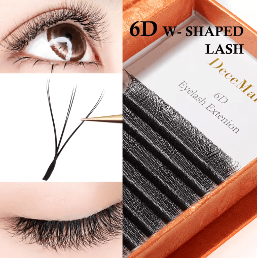 DeceMars 6D W Shaped Eyelash Extensions Soft Volume Individual Lashes