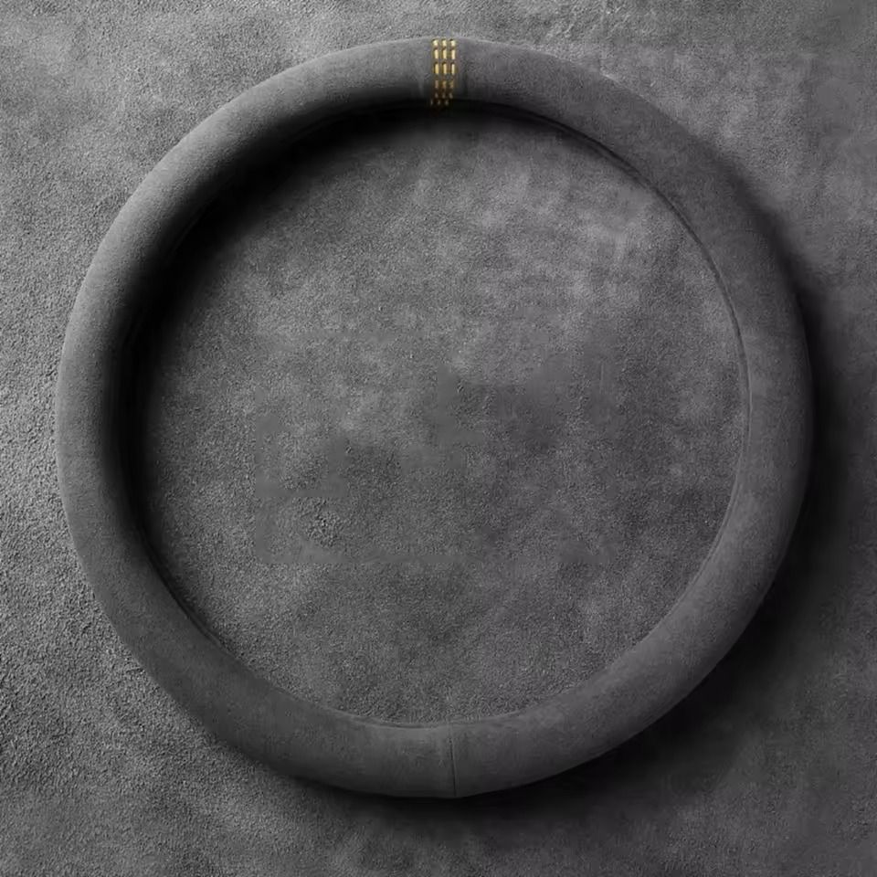 Universal Cowhide Suede Steering Wheel Cover for 37–38cm Car Wheels
