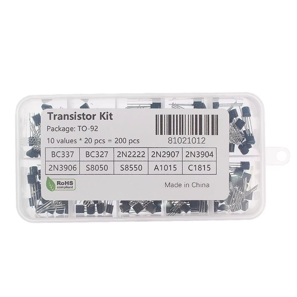Essential NPN/PNP Transistor Kit – 10 Common Types for Prototyping & Repair