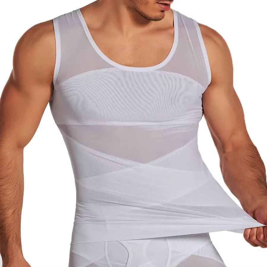 SlimFit Mens Compression Tank Breathable Tummy Control Body Shaper