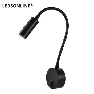 Flexible Gooseneck Clamp Wall Lamp LED Bedside Reading Light