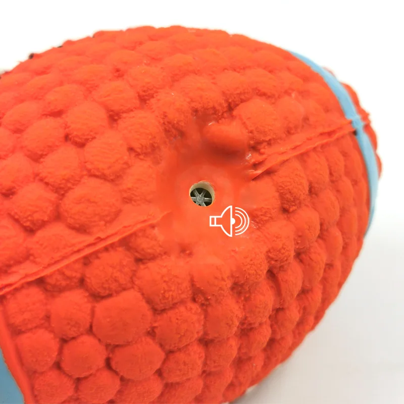 Dog Squeaky Ball Toy, Soft Latex Football Rugby Tennis Volleyball, Pet Tooth Cleaning and Training Toy